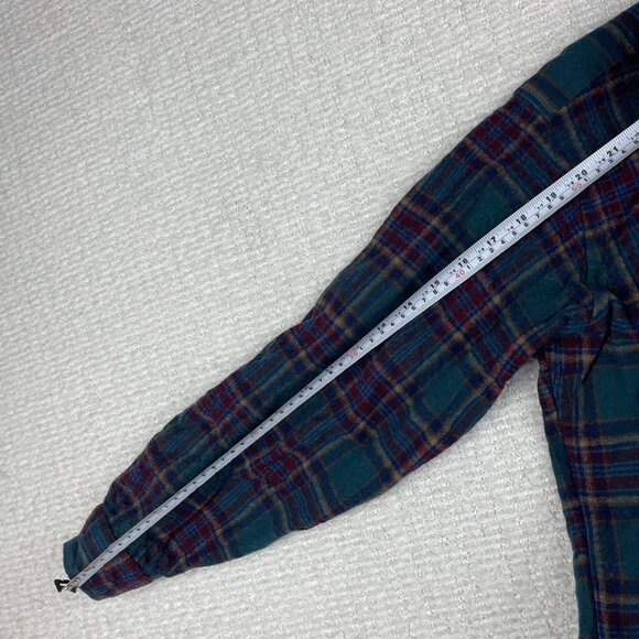Vtg Pendleton Shirt Mens Large Plaid Wool Flannel USA Elbow Pads Wool Read* - Picture 12 of 16
